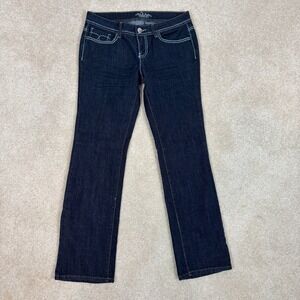 Do Denim Women's Dark Wash‎ Low Rise Bootcut Jeans Embellished Pockets Size 8